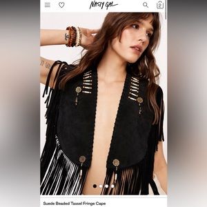 Nasty Gal Suede fringe cape